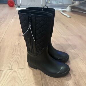Sperry Black Quilted Rain Boots
